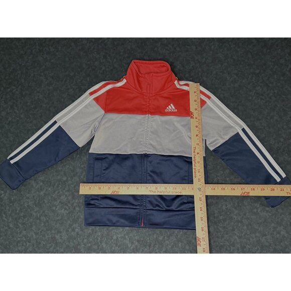 Adidas Tricolor 3 Stripes Fleece Track Jacket - Size 4T - Great condition - Picture 1 of 5